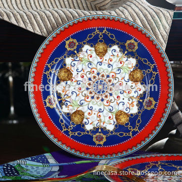 7.5 Inches Luxury Fine Bone China Unique Dinner Plate of Grand Banquet